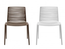 Zebra side chairs_creamy white and dark brown